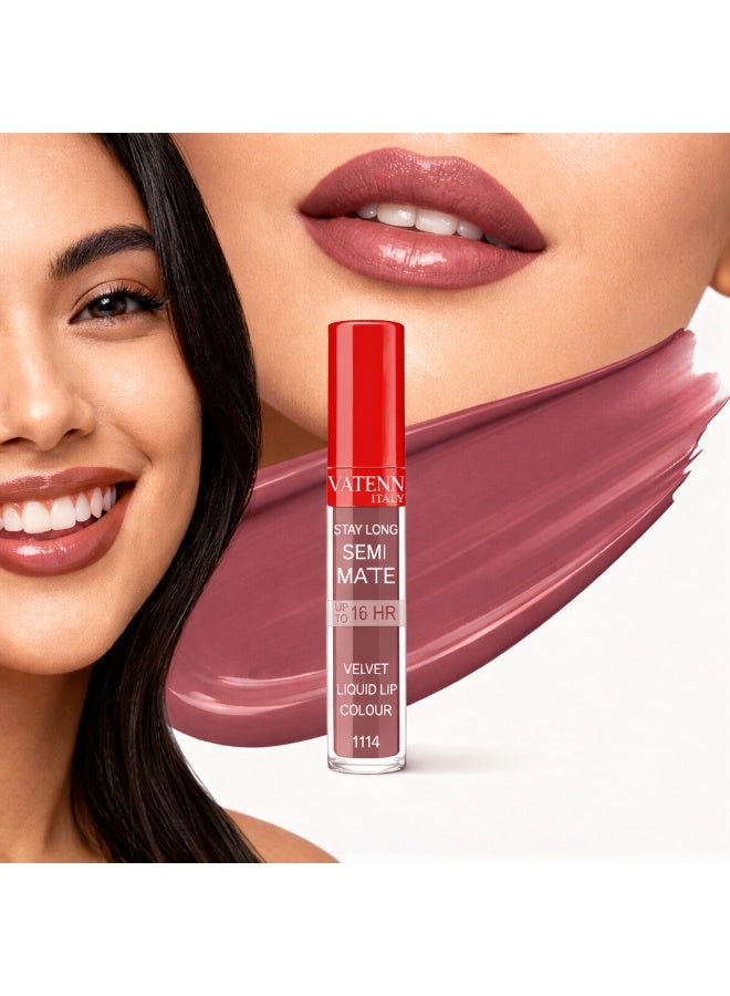 فاتن إيطاليا Stay Long Semi Matte Velvet Liquid lip color 1114 - Image 2